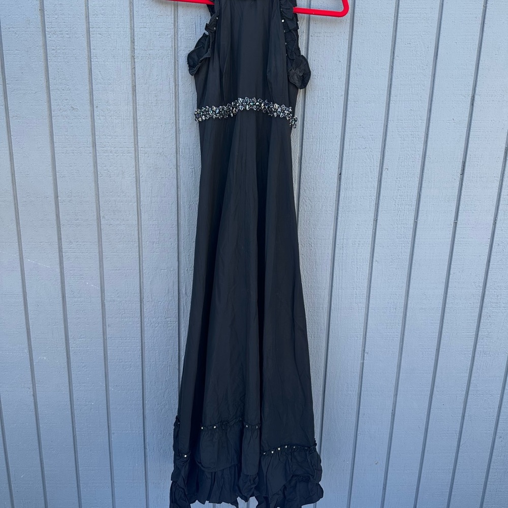 Vintage 70’s Denise L Black Taffeta Formal Gown - Picture 12 of 16